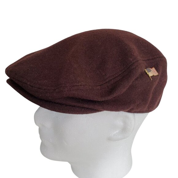 Chaps by Ralph Lauren Cabbie Newsboy Hat Men's Size S/M Brown 7 in Wool Blend - Picture 1 of 13